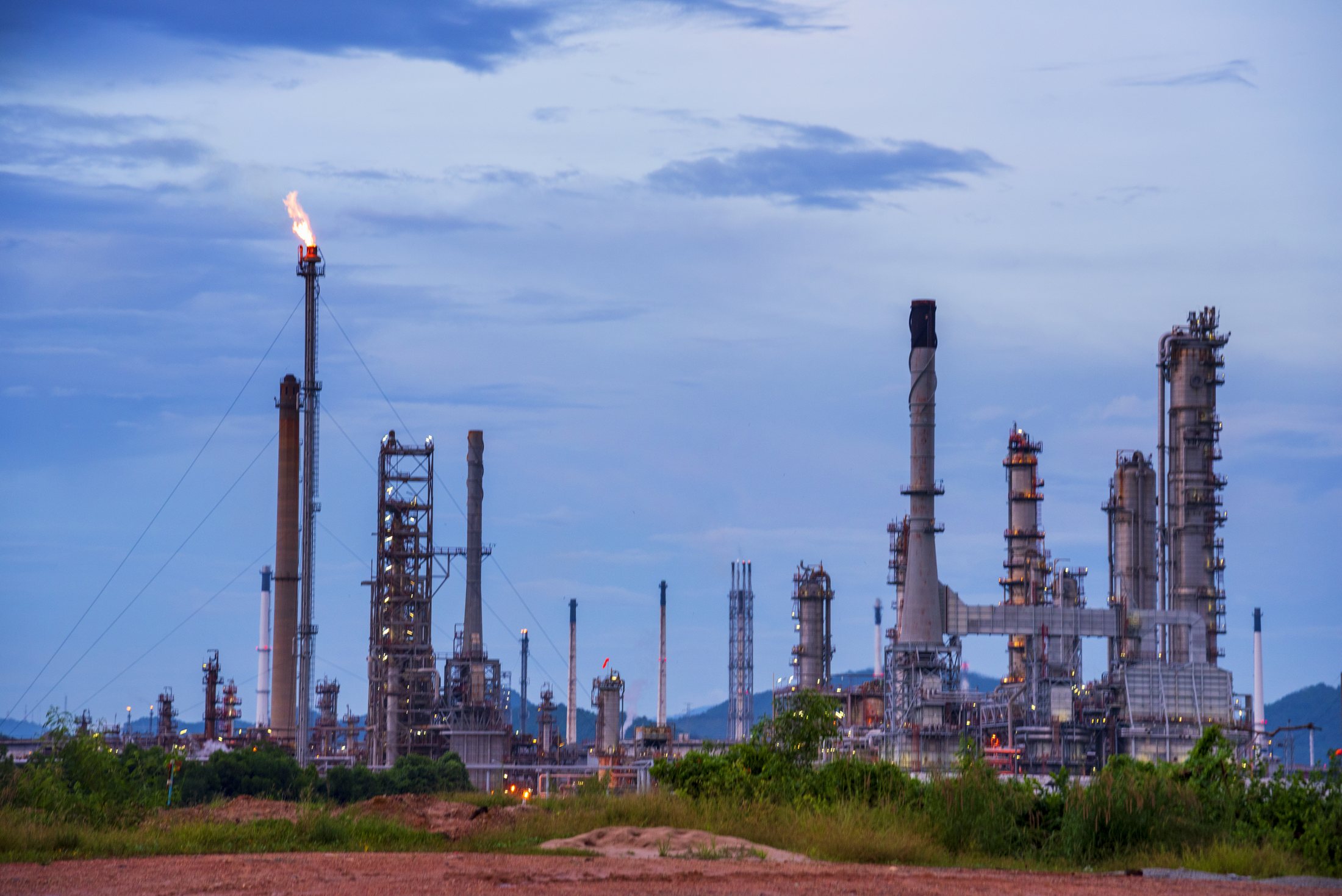 Industrial plant at dusk